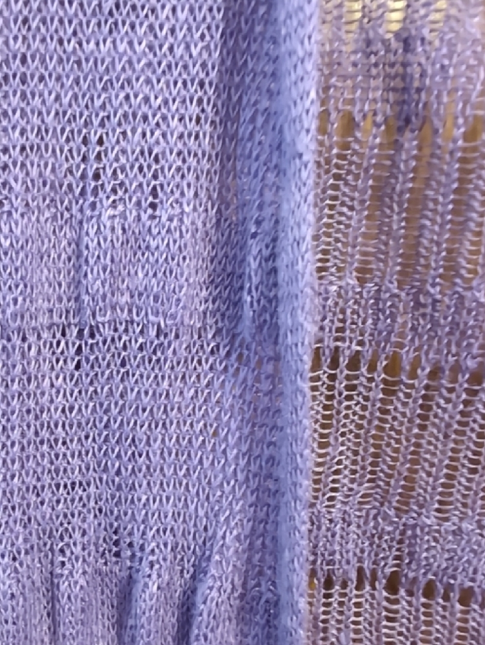 Eileen Fisher Lavender Open-Front Sheer Knit Linen Cardigan - Picture 5 of 6